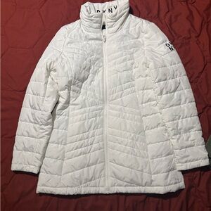 DKNY White Quilted Jacket